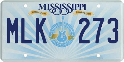MS license plate MLK273