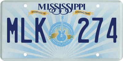 MS license plate MLK274