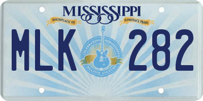 MS license plate MLK282
