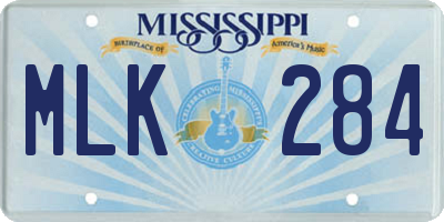 MS license plate MLK284