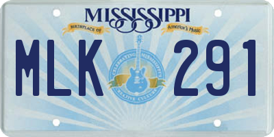 MS license plate MLK291