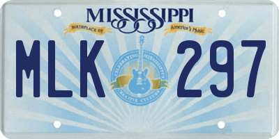 MS license plate MLK297