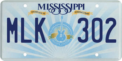 MS license plate MLK302