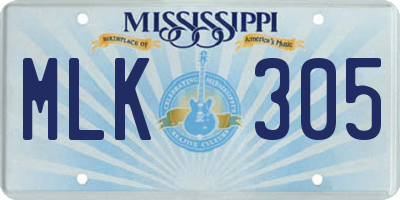 MS license plate MLK305