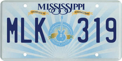 MS license plate MLK319