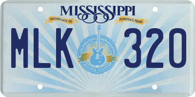 MS license plate MLK320
