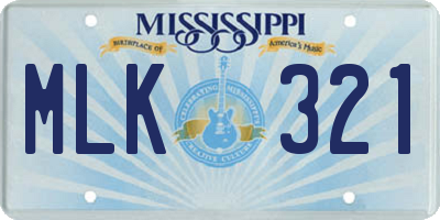 MS license plate MLK321