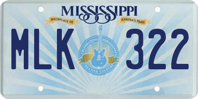 MS license plate MLK322