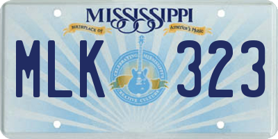 MS license plate MLK323