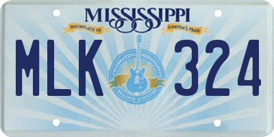 MS license plate MLK324