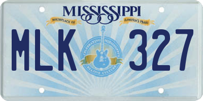 MS license plate MLK327