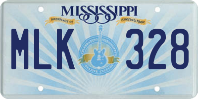 MS license plate MLK328