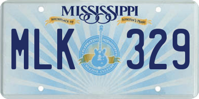MS license plate MLK329