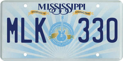 MS license plate MLK330