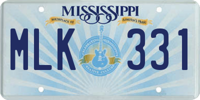 MS license plate MLK331