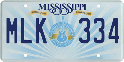 MS license plate MLK334