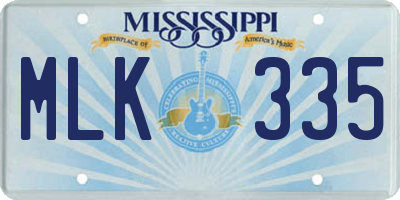 MS license plate MLK335