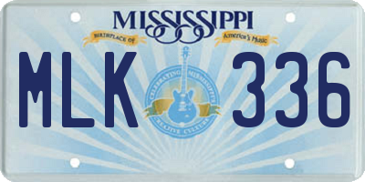 MS license plate MLK336