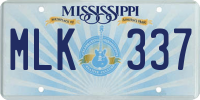 MS license plate MLK337