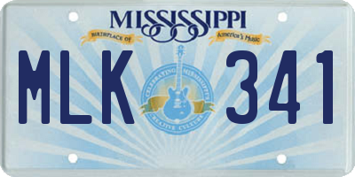 MS license plate MLK341