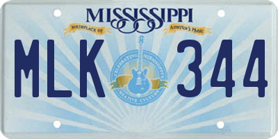 MS license plate MLK344