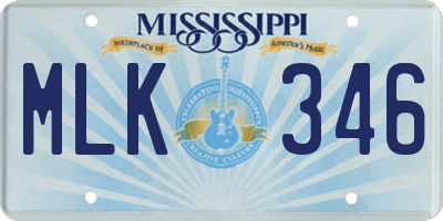 MS license plate MLK346