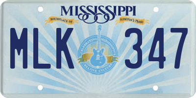 MS license plate MLK347