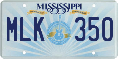 MS license plate MLK350