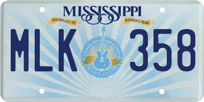MS license plate MLK358