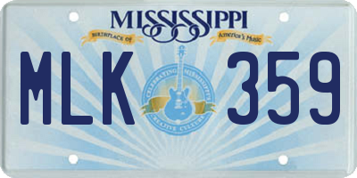 MS license plate MLK359