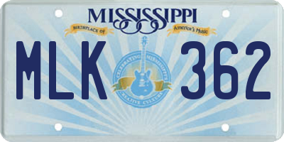 MS license plate MLK362