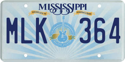 MS license plate MLK364
