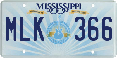 MS license plate MLK366