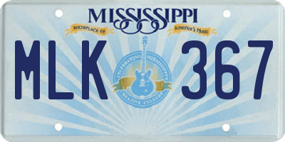 MS license plate MLK367