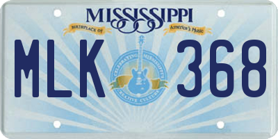 MS license plate MLK368