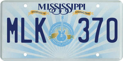 MS license plate MLK370