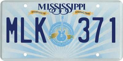 MS license plate MLK371