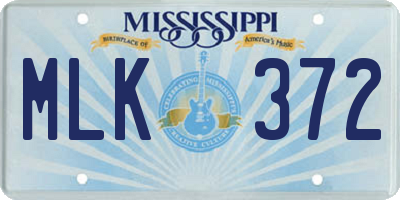 MS license plate MLK372