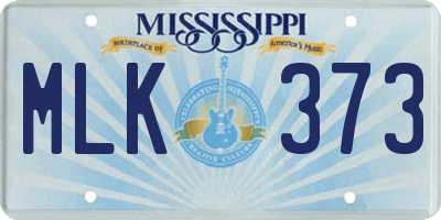 MS license plate MLK373