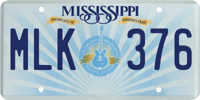 MS license plate MLK376