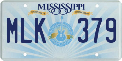 MS license plate MLK379