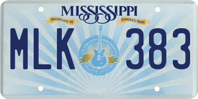 MS license plate MLK383