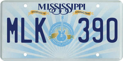 MS license plate MLK390