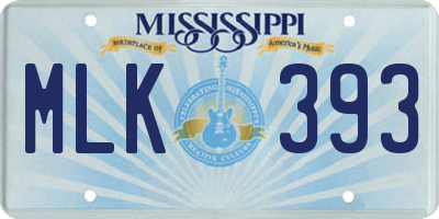 MS license plate MLK393