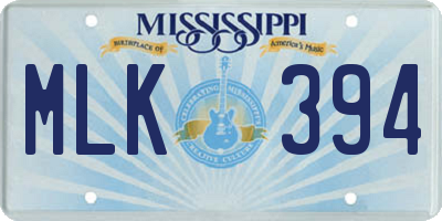 MS license plate MLK394