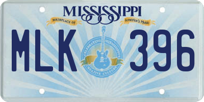 MS license plate MLK396