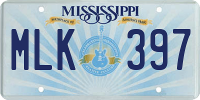 MS license plate MLK397