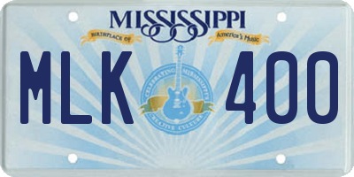 MS license plate MLK400