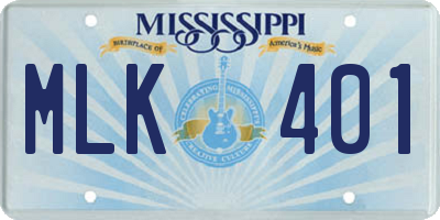 MS license plate MLK401