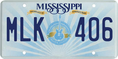 MS license plate MLK406